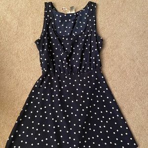 Blue Dress with White Polka Dots